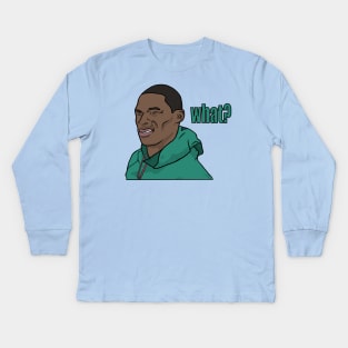 Russell Westbrook "What?" Kids Long Sleeve T-Shirt